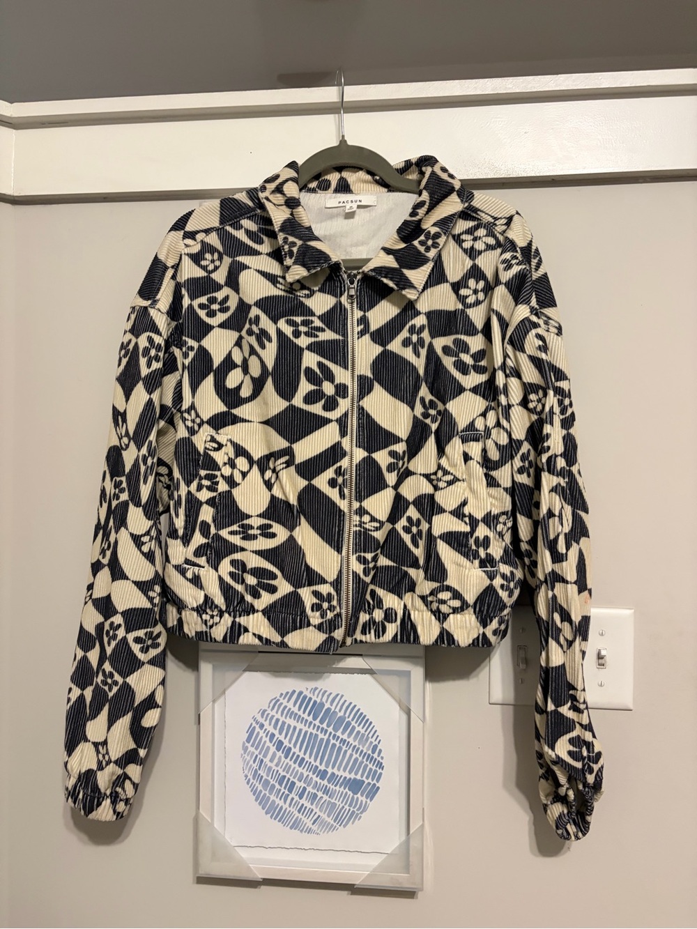 PacSun Black & Cream Corduroy Patterned Jacket